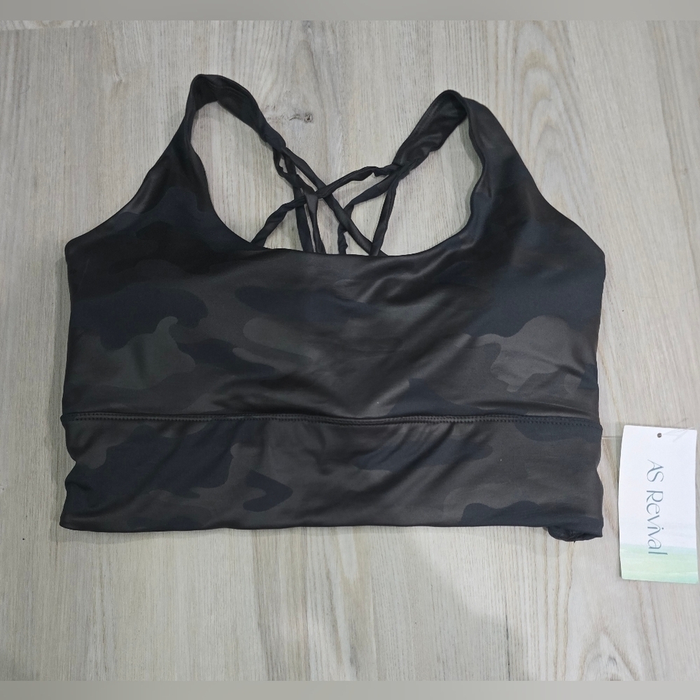 Altar'd State As Revival Grey Camo Sports Bra Size M NWT